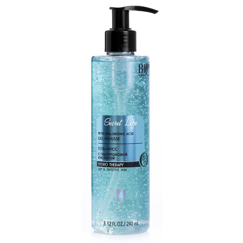 BIO WORLD Secret Life Hydro Therapy Гель-Мусс д/умывания с гиалуроновой кислотой 250мл
