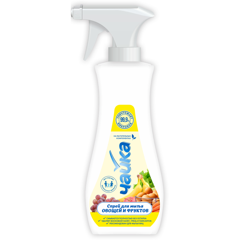 Спрей д/мытья Овощей и Фруктов с антимкробным эффектом Чайка 400мл 
