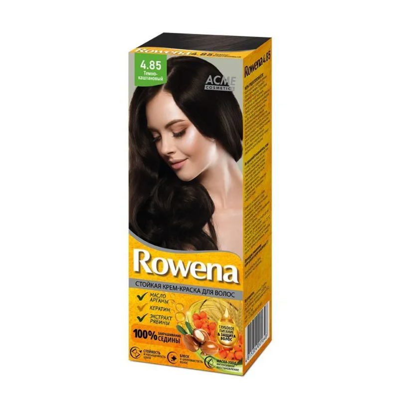 Крем-краска стойкая д/волос Rowena 4.85 Темно-каштановый
