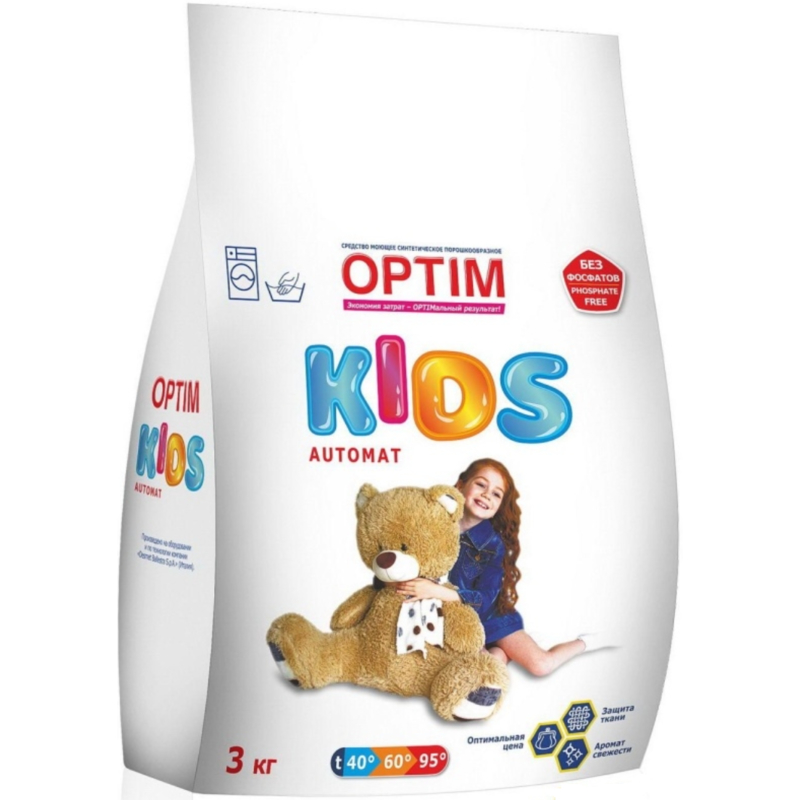 BARHIM Стиральный порошок OPTIM KIDS AUTOMAT в составе с мылом 3кг