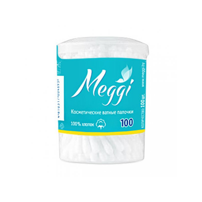 MEGGI Ватные палочки 100шт Стакан
