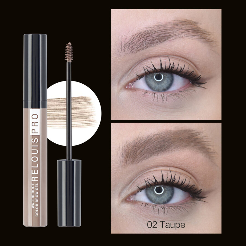 Relouis Гель д/бровей водостойкий оттеночный PRO Waterproof Color Brow Gel тон 02 Tаupe