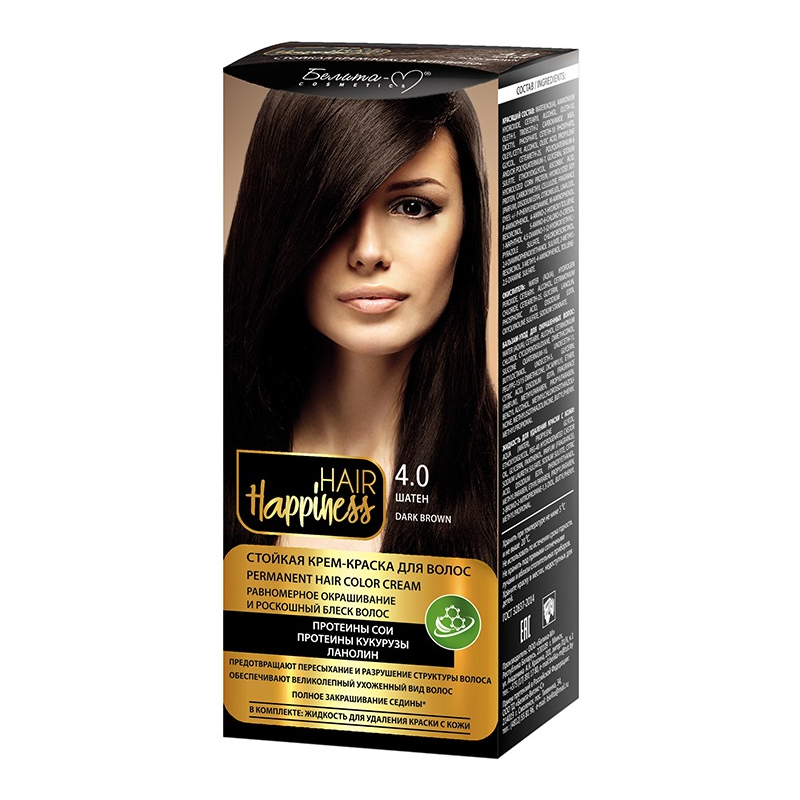 Краска д/волос Белита-М HAIR Happiness тон № 4.0 Шатен