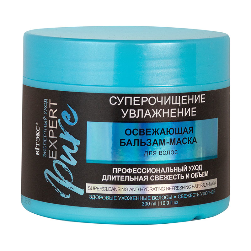 Biтэкс EXPERT PURE Бальзам-маска Освежающая для волос СУПЕРОЧИЩЕНИЕ и УВЛАЖНЕНИЕ 300мл