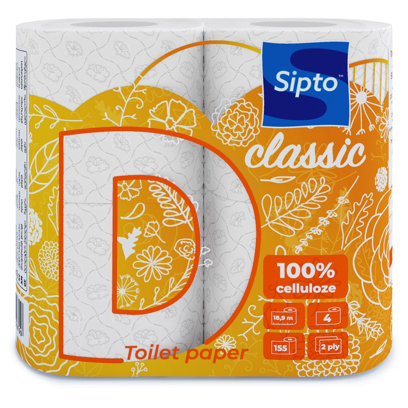 Sipto Deco Classic Бумага туалетная 2хслойная 170листов 1х4рулона белая