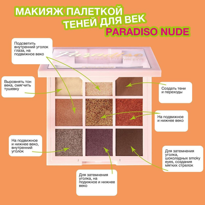 Relouis Тени д/век Paradiso Nude 9-ти цветные 