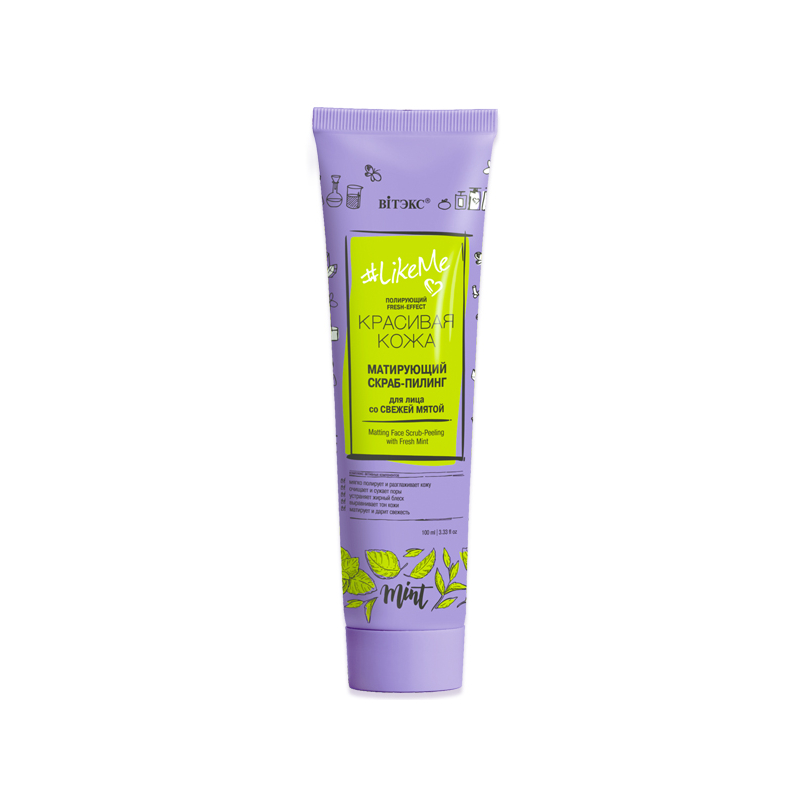 Biтэкс LikeMe Скраб-пилинг Матирующий д/лица со свежей мятой 100мл