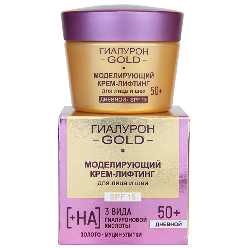 Biтэкс ГИАЛУРОН GOLD 50+ Крем-лифтинг дневной Моделирующий д/лица и шеи SPF 15 45мл