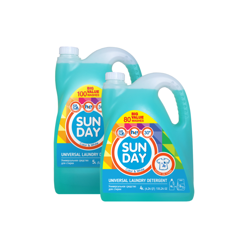 Жидкое средство д/стирки Sunday Универсальное 4л