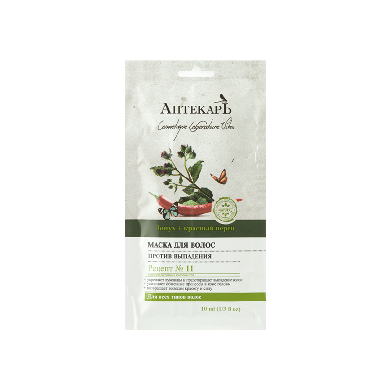 Biтэкс Аптекарь Маска для волос против выпадения саше 10мл с еврослотом УПАК(10)