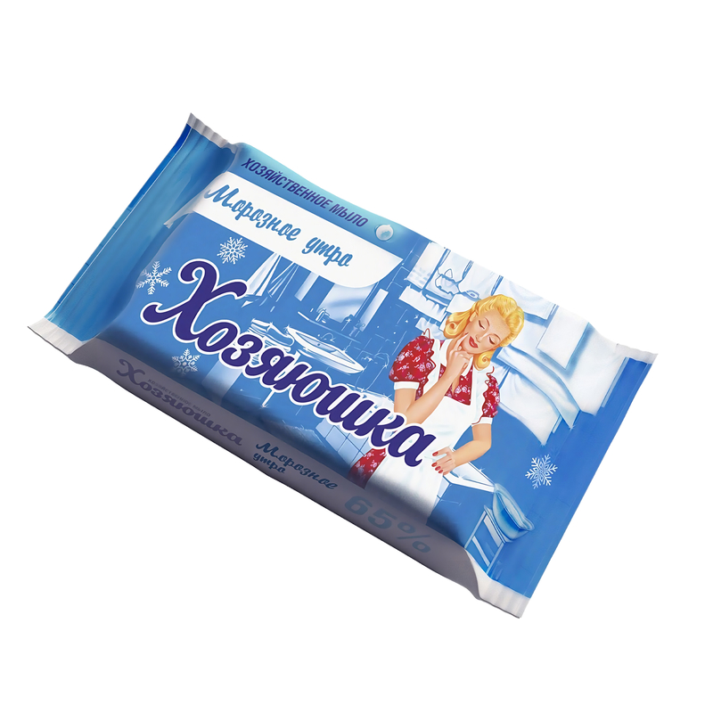 Мыло Хозяйственное Хозяюшка Морозное утро с энзимами д/стирки и удаления пятен 65% 180г