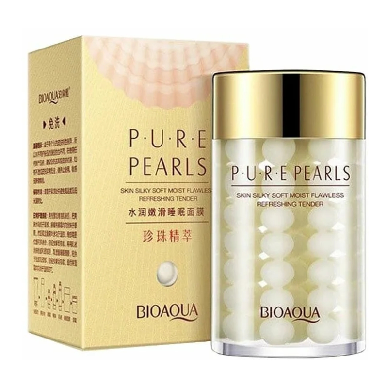 BIOAQUA PURE PEARLS Sleek Mask Маска Ночная питательная для лица с жемчугом и коллагеном 120г