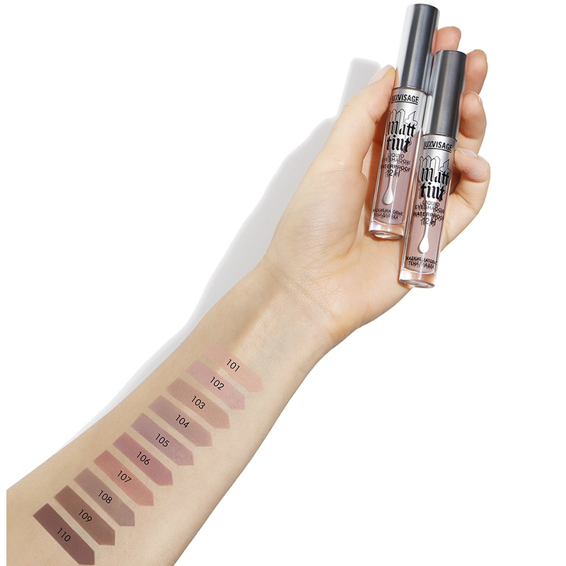 LUX visage Тени жидкие матовые Matt tint waterproof 12H 110 Dark Chocolate