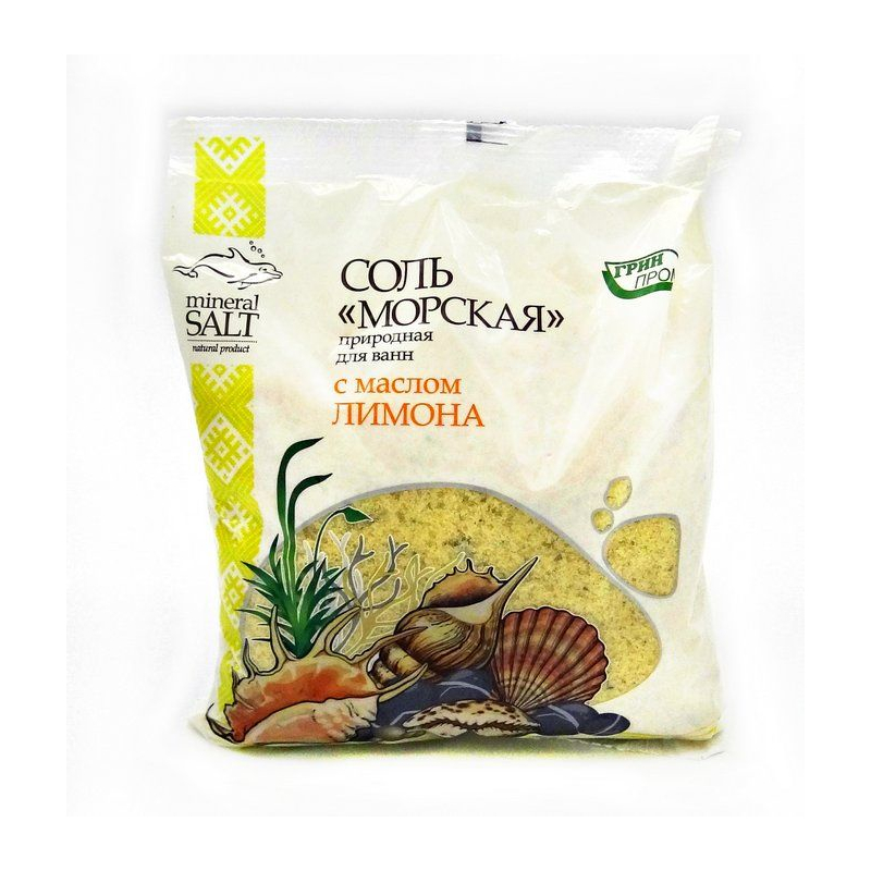 Соль морская Природная Лимон пакет п/э 1кг 