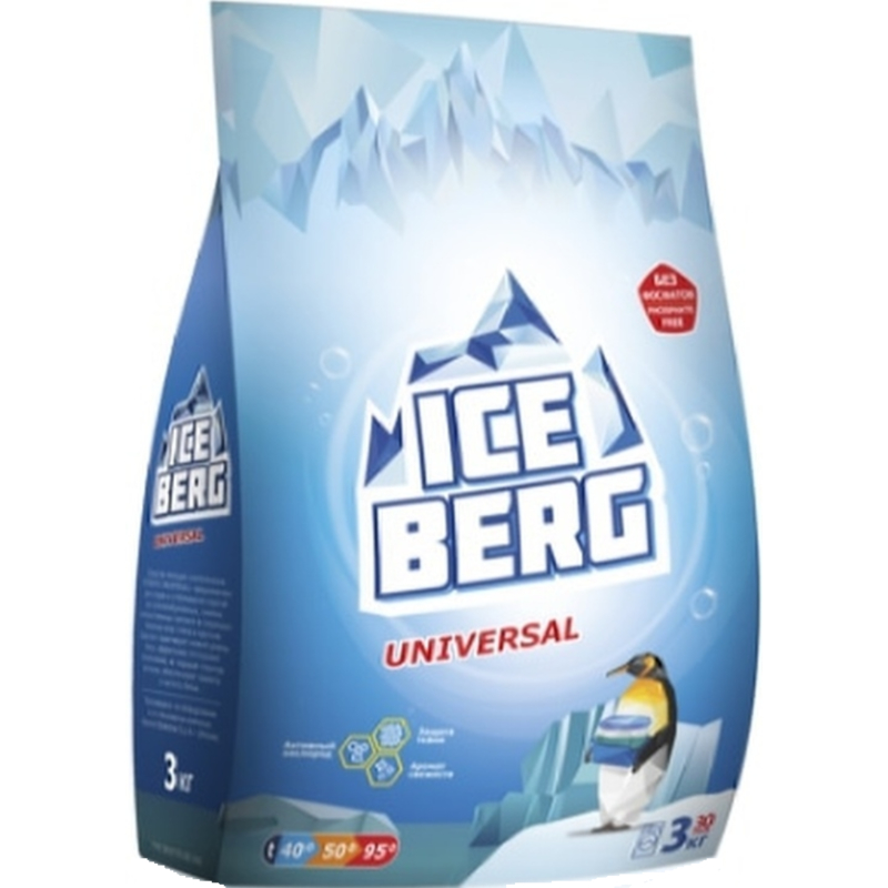 BARHIM Стиральный порошок ICEBERG UNIVERSAL для всех видов стирки 3кг