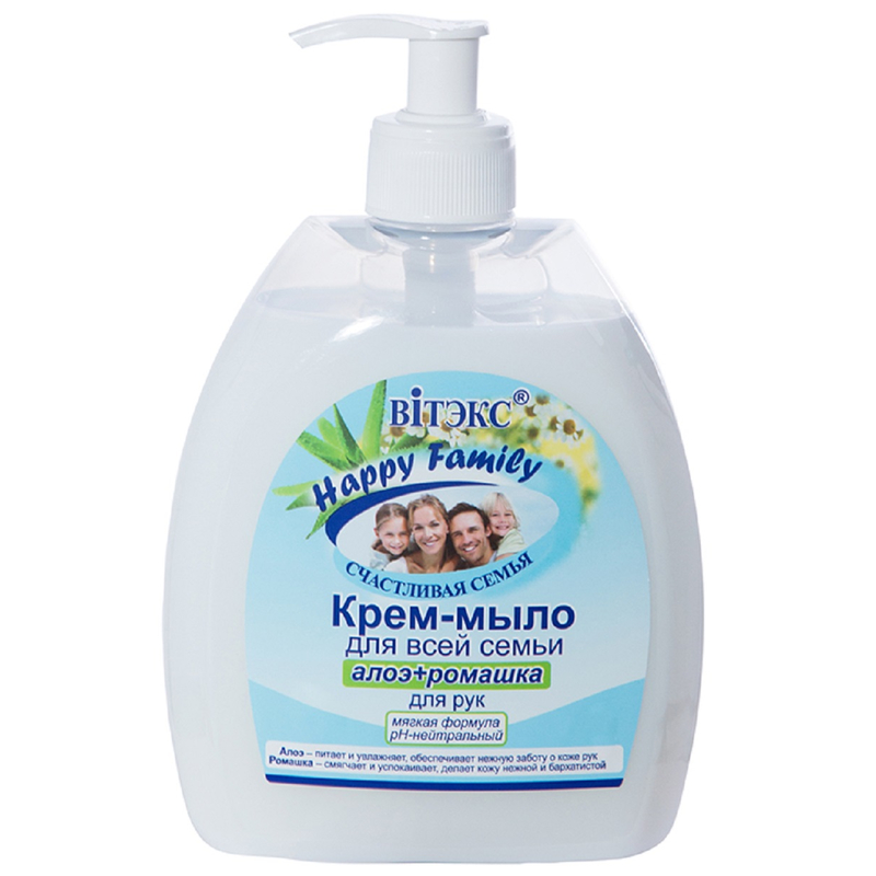 Biтэкс Happy Family Крем-мыло д/рук Алоэ+Ромашка 500мл