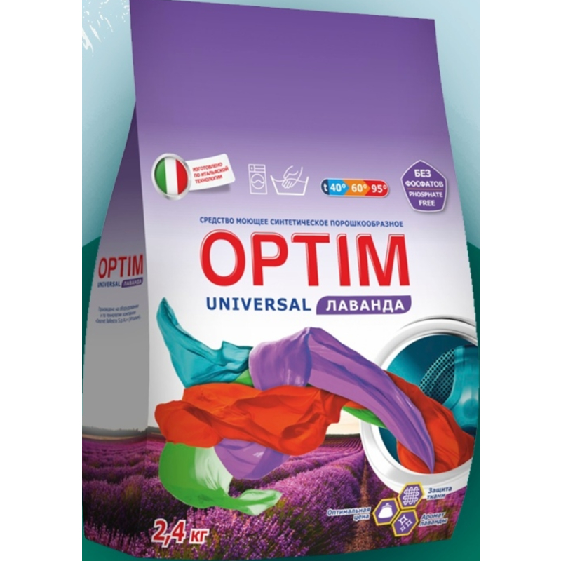 BARHIM Стиральный порошок OPTIM Лаванда для всех видов стирки 2,4кг